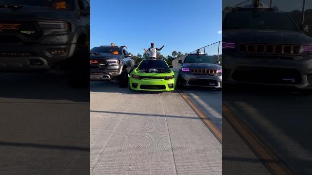 When a hellcat trackhawk & trx link up to stop traffic & this happens #shorts #disrespect When a hellcat trackhawk & trx link up to stop traffic & this happens #shorts #disrespect