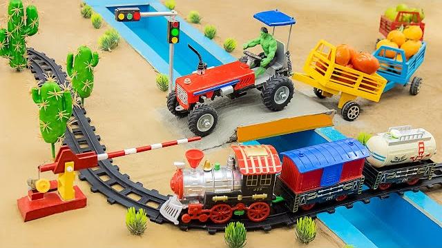Diy tractor truck with trailer to pickup many fruits | how to make bridge over river | @sun farming Diy tractor truck with trailer to pickup many fruits | how to make bridge over river | @sun farming