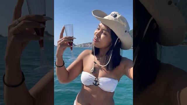 White bikini sailing in liguria, italy! White bikini sailing in liguria, italy!
