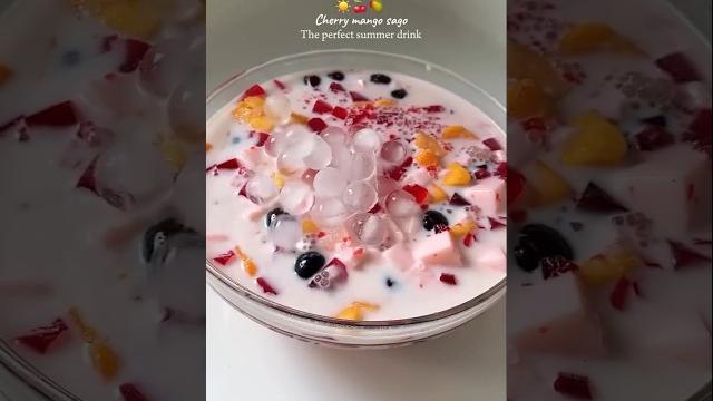 Cherry mango sago ️ the perfect summer drink! Cherry mango sago ️ the perfect summer drink!