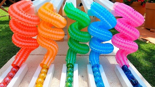 Marble run race asmr colorful pop tubes Marble run race asmr colorful pop tubes