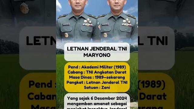 Biodata letnan jenderal tni maryono Biodata letnan jenderal tni maryono