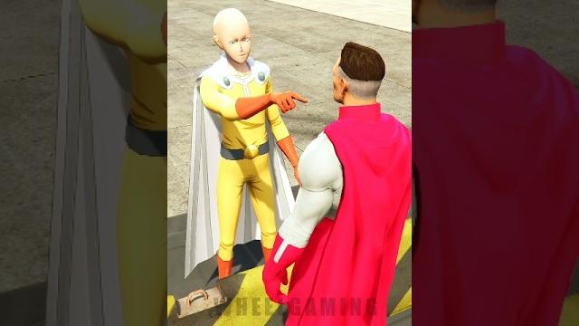 Saitama vs goku vs superhero slap battle #shorts Saitama vs goku vs superhero slap battle #shorts