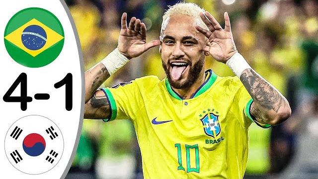Бразилия 4-1 южная корея обзор матча и все голы! гол неймара и интервью после матча! обзор чм-2022 Бразилия 4-1 южная корея обзор матча и все голы! гол неймара и интервью после матча! обзор чм-2022