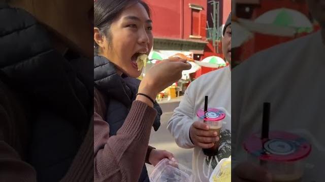 My friends try durian for the first time My friends try durian for the first time