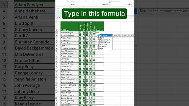 Progress tracker in excel‼️ #excel Progress tracker in excel‼️ #excel