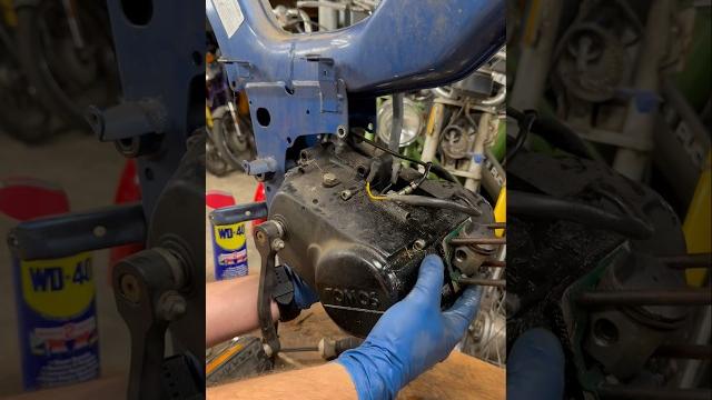 Engine removal day! this cylinder is way too heavy! || #tomos #moped #scooter #töffli #50cc #motor Engine removal day! this cylinder is way too heavy! || #tomos #moped #scooter #töffli #50cc #motor
