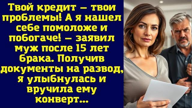 Твой кредит — твои проблемы! а я нашел себе помоложе и побогаче! — заявил муж после 15 лет брака Твой кредит — твои проблемы! а я нашел себе помоложе и побогаче! — заявил муж после 15 лет брака