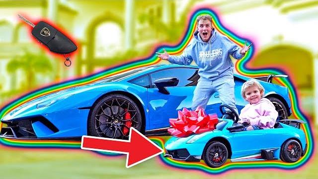 Surprising mini jake paul with a mini lamborghini!! Surprising mini jake paul with a mini lamborghini!!