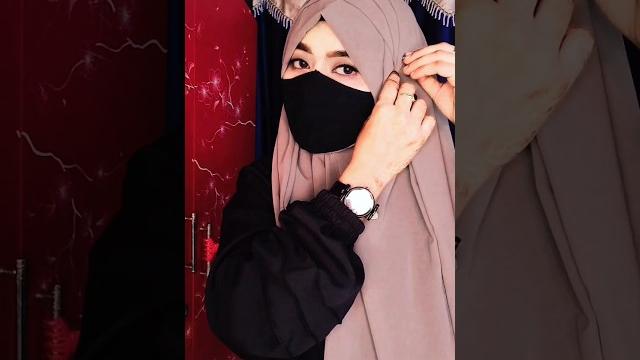 Beautiful layered hijab tutorial #shorts Beautiful layered hijab tutorial #shorts