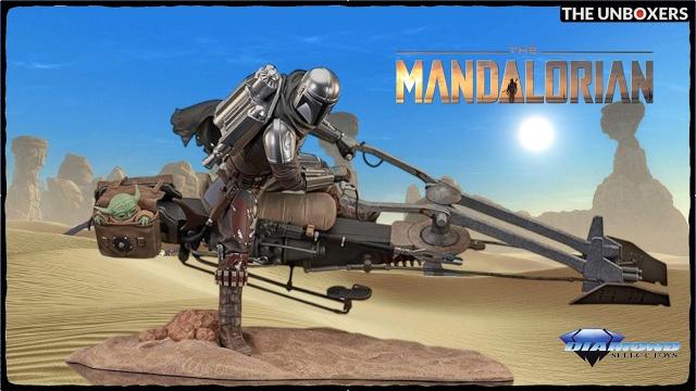 Star wars premier collection the mandalorian din djarin with speeder bike statue by diamond select Star wars premier collection the mandalorian din djarin with speeder bike statue by diamond select