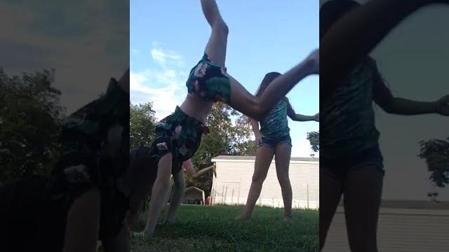 Just me and my friends doing gymnastics part 3 Just me and my friends doing gymnastics part 3