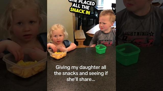 She wanted to see if they will share their food She wanted to see if they will share their food