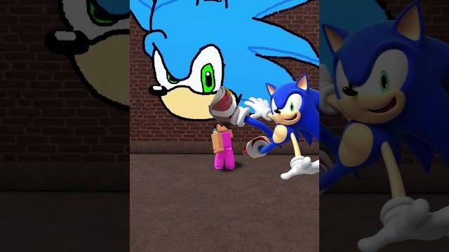 Drawing sonic and coming back 5 minutes later!! #shorts Drawing sonic and coming back 5 minutes later!! #shorts