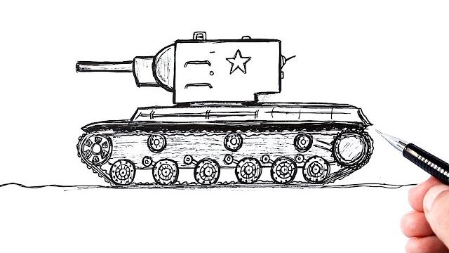 Как нарисовать танк кв-2 Как нарисовать танк кв-2