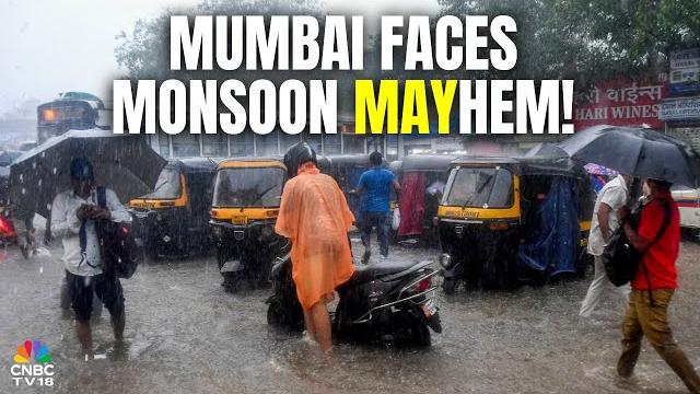 Heavy rain floods mumbai streets | waterlogging, traffic reported in suburbs | n18v | cnbc tv18 Heavy rain floods mumbai streets | waterlogging, traffic reported in suburbs | n18v | cnbc tv18