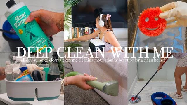 Deep clean my house with me| extreme cleaning motivation + all day summer clean & best cleaning tips Deep clean my house with me| extreme cleaning motivation + all day summer clean & best cleaning tips