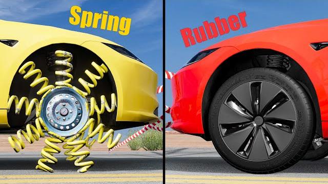 Spring wheel vs rubber wheel #5 - beamng drive Spring wheel vs rubber wheel #5 - beamng drive