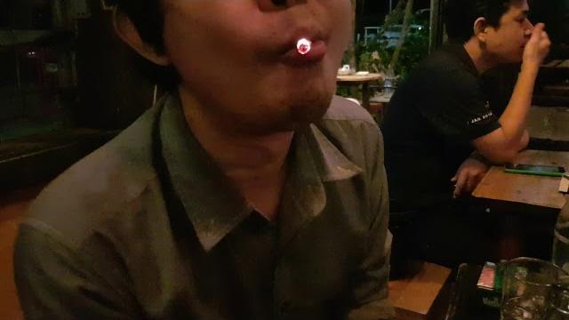 Smoking trick : cigarette in mouth Smoking trick : cigarette in mouth