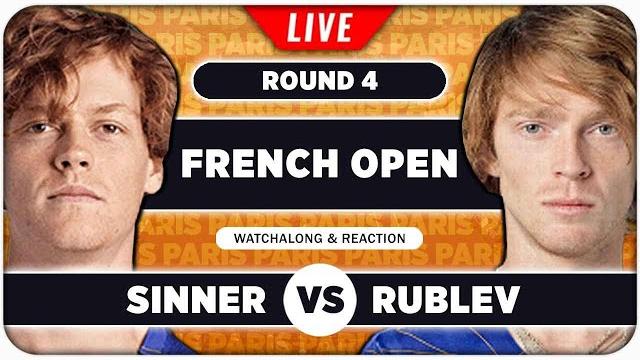 Sinner vs rublev • french open 2025 • live tennis watchalong Sinner vs rublev • french open 2025 • live tennis watchalong