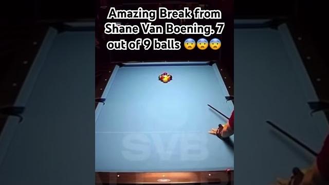 Amazing break from shane van boening. 7 balls potting in a break of 9 ball game #amazing #cuetec Amazing break from shane van boening. 7 balls potting in a break of 9 ball game #amazing #cuetec