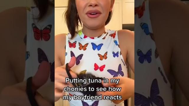 Tuna underwear prank on boyfriend! #shorts Tuna underwear prank on boyfriend! #shorts