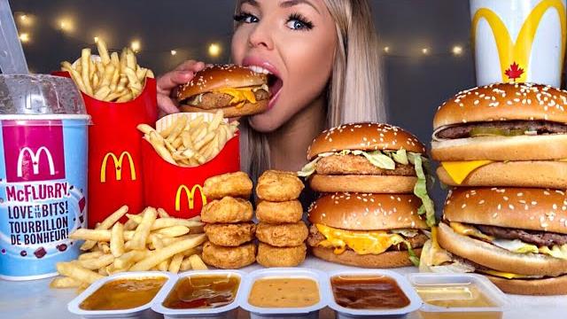 Asmr most popular food at mcdonalds big mac, oreo mcflurry, nuggets, chicken sandwich, fries mukbang Asmr most popular food at mcdonalds big mac, oreo mcflurry, nuggets, chicken sandwich, fries mukbang