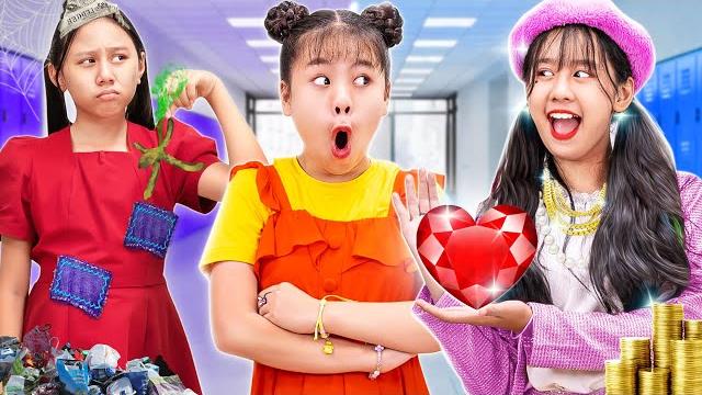 Rich vs poor student! real vs fake friend... baby doll don't look down sara | baby doll and mike Rich vs poor student! real vs fake friend... baby doll don't look down sara | baby doll and mike