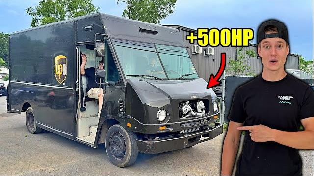 We put twin turbos on a ups truck!!! We put twin turbos on a ups truck!!!