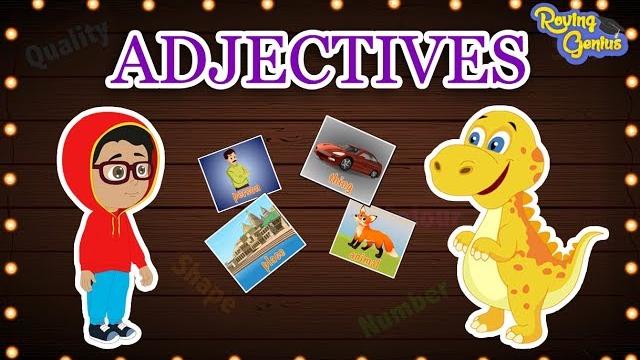 Adjectives - the describing words | english grammar for kids with elvis | roving genius Adjectives - the describing words | english grammar for kids with elvis | roving genius