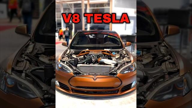Ls swapped tesla model s! #v8 #ev Ls swapped tesla model s! #v8 #ev