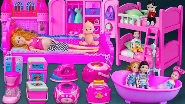 22 minutes satisfying with unboxing barbie pink princess house toys play set review toys 22 minutes satisfying with unboxing barbie pink princess house toys play set review toys