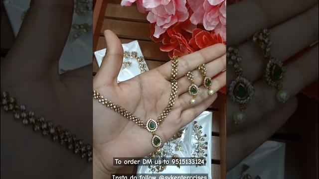 Diamond neck sets..dm us for details.. #partywear #chiclooks #classy #magical #simpleandelegant Diamond neck sets..dm us for details.. #partywear #chiclooks #classy #magical #simpleandelegant