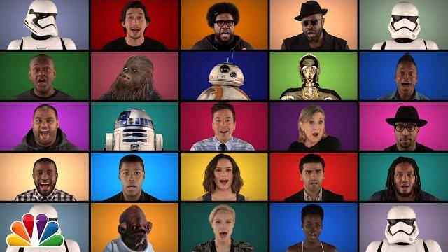Jimmy fallon, the roots & "star wars: the force awakens" cast sing "star wars" medley (a cappella) Jimmy fallon, the roots & "star wars: the force awakens" cast sing "star wars" medley (a cappella)