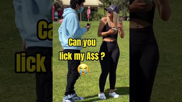 Can you lick my ass || public prank || public reaction Can you lick my ass || public prank || public reaction