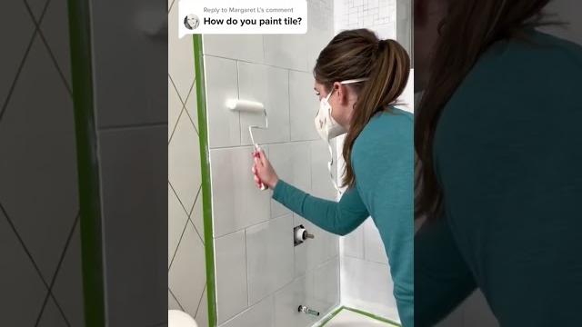 Painting shower tile | shower makeover | diy Painting shower tile | shower makeover | diy
