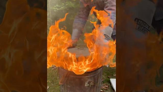 The reduction process of a raku firing #raku #kiln #pottery #handmade #ceramics #reduction #clay The reduction process of a raku firing #raku #kiln #pottery #handmade #ceramics #reduction #clay