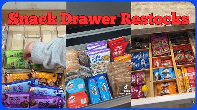 Some of my favorite snack drawer restocks compiled from tiktok | organizing | asmr | kitchen restock Some of my favorite snack drawer restocks compiled from tiktok | organizing | asmr | kitchen restock