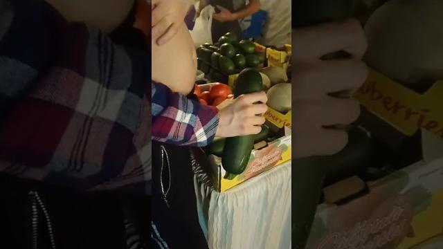 Pregnant webcam teen buys cucumber Pregnant webcam teen buys cucumber