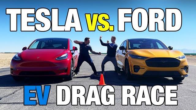 Drag race! ford mustang mach-e gt vs. tesla model y performance | 0-60, roll race & more Drag race! ford mustang mach-e gt vs. tesla model y performance | 0-60, roll race & more