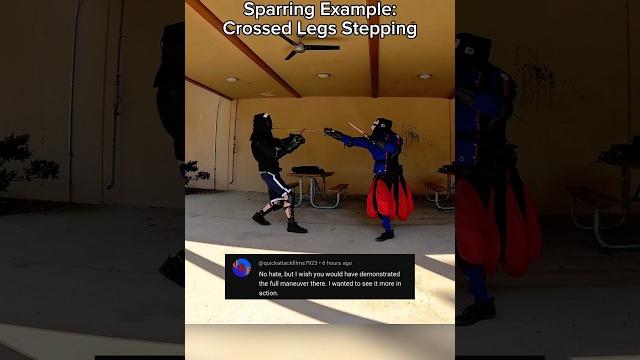 Sparring example: crossed legs stepping Sparring example: crossed legs stepping
