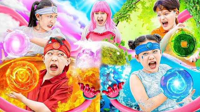 Baby doll & friends become four elements: fire, water, air & earth to fight mommy long legs Baby doll & friends become four elements: fire, water, air & earth to fight mommy long legs