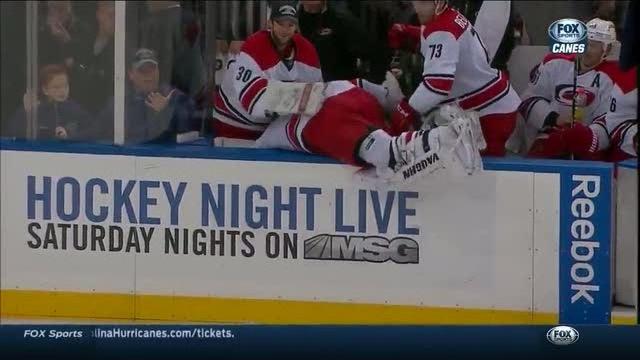 Anton khudobin needs an assist getting off the ice Anton khudobin needs an assist getting off the ice