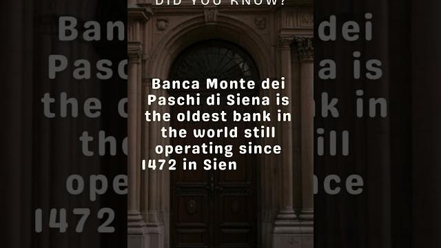 Did you know? - banca monte dei paschi di siena is the oldest bank still operating since 1472. Did you know? - banca monte dei paschi di siena is the oldest bank still operating since 1472.
