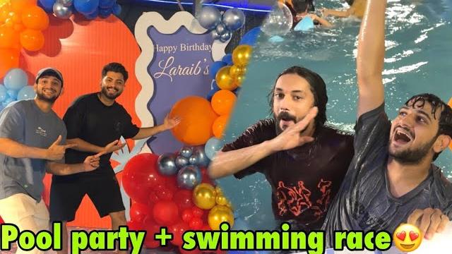 Birthday pool party mai swimming challenge laggaya hussain ke sath | international trip kon jeeta? Birthday pool party mai swimming challenge laggaya hussain ke sath | international trip kon jeeta?