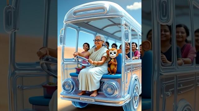 Grandma and the monkey build an ice bus but fate decided otherwise #ai #grandmother #bus Grandma and the monkey build an ice bus but fate decided otherwise #ai #grandmother #bus