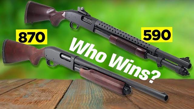 Mossberg 590 vs remington 870 - not even fair. Mossberg 590 vs remington 870 - not even fair.