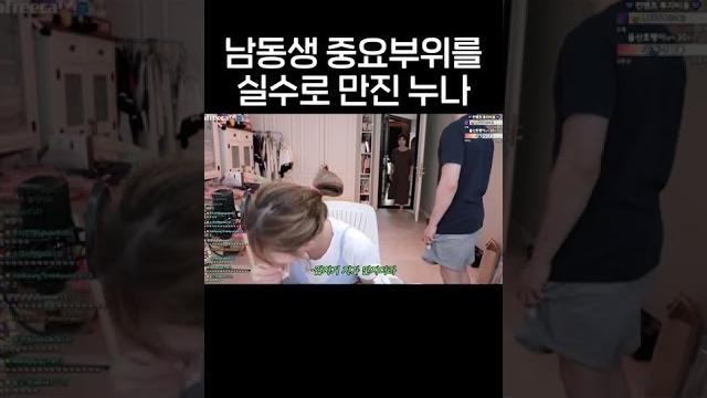 남동생 중요부위를 실수로 만진 누나 #shorts 남동생 중요부위를 실수로 만진 누나 #shorts