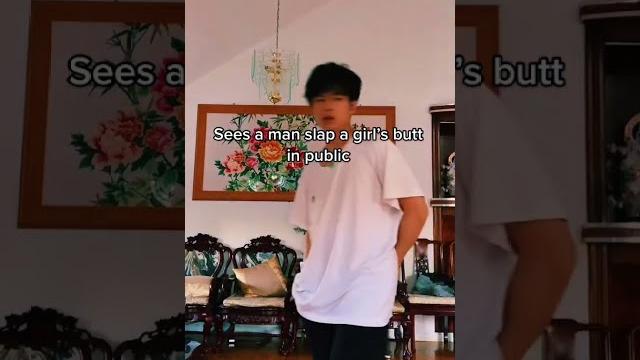 When you see someone slap a girl's butt... #shorts When you see someone slap a girl's butt... #shorts