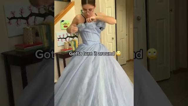 How to get dressed in a ballgown by yourself #shorts How to get dressed in a ballgown by yourself #shorts